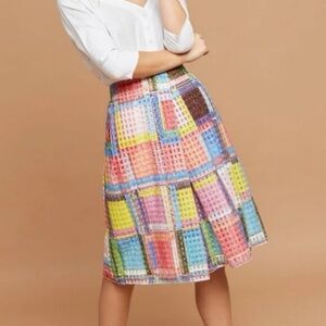 Anthropologie / Blank London | Maia Grid Rainbow Pattern Skirt, size XS